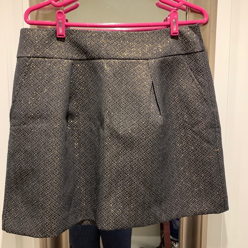 Loft Navy/Gold/Black Skirt WITH POCKETS